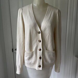 G. Label By Goop Erica Cardigan Silk Cashmere Sz S Luxury Ivory Cream